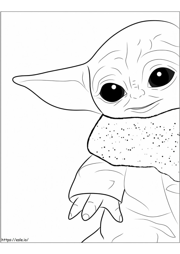 Encantador bebé Yoda para colorear