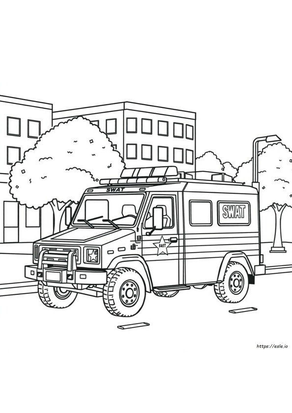Swat Polizeiwagen Ausmalbilder