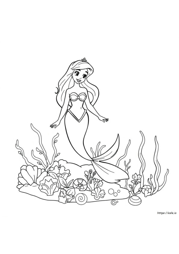 Gambar Mewarnai Putri Duyung Disney