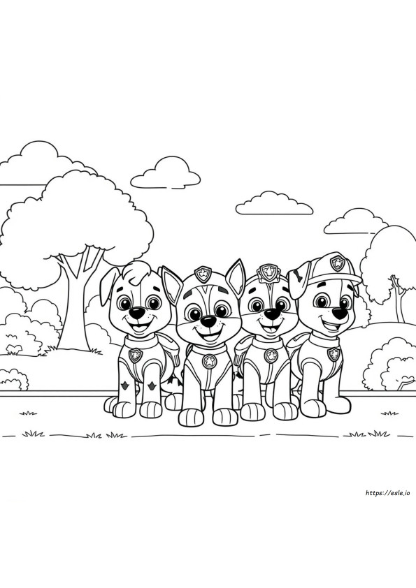 Halaman Mewarnai Paw Patrol Baru
