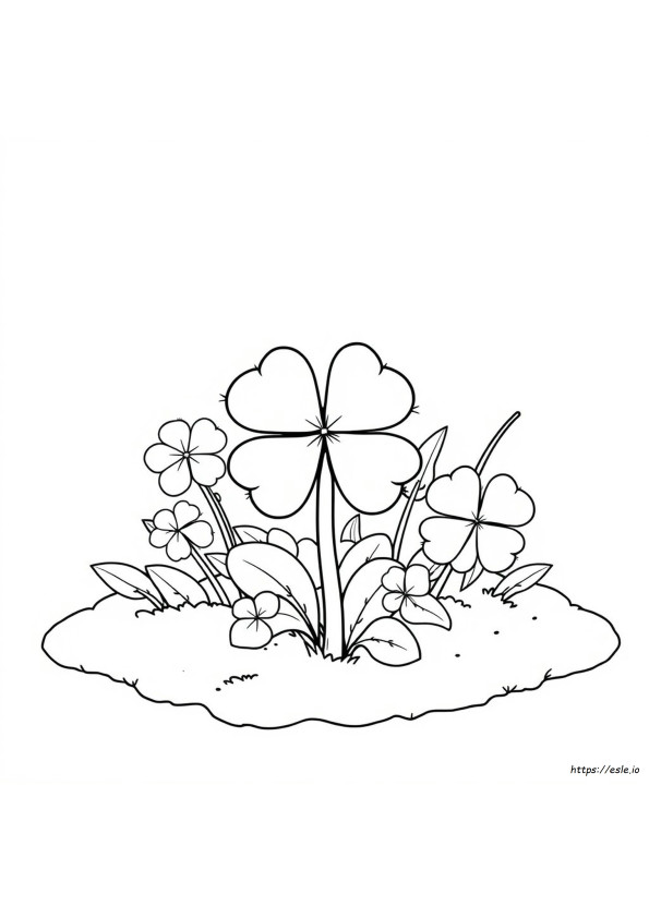 Coloring Page Of A Four Leaf Clover