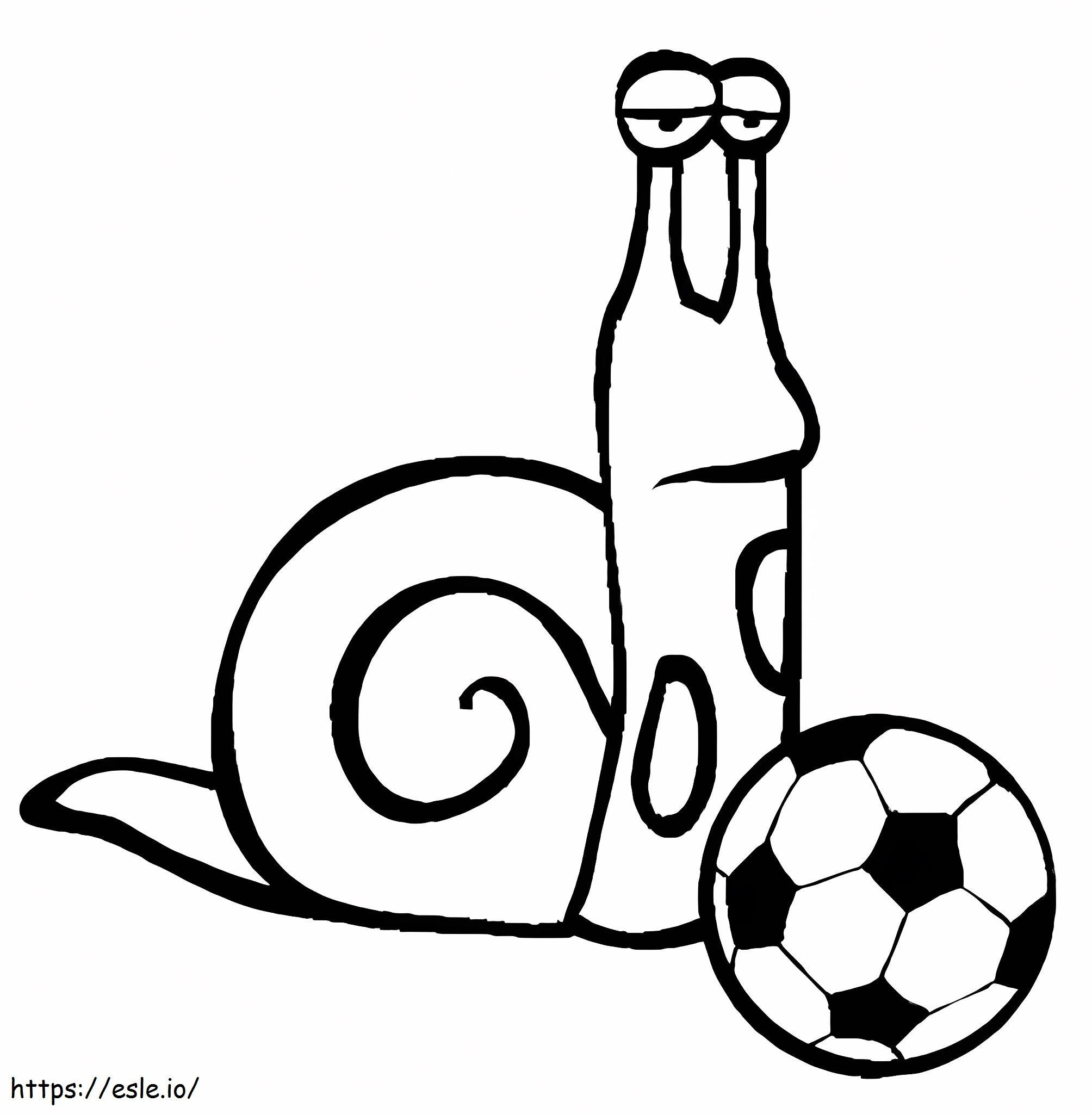 Snail Playing Soccer coloring page