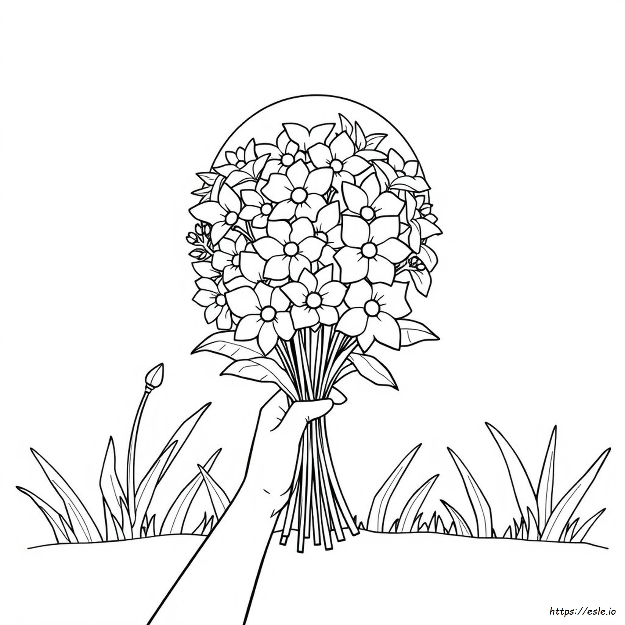Flower Bouquet Coloring Sheet