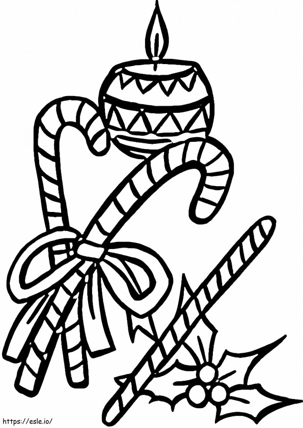 Free Christmas Candle coloring page