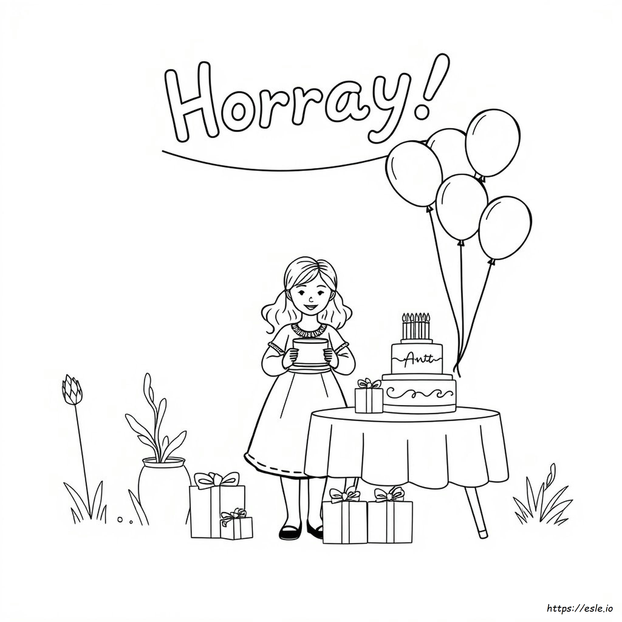 Pagina Da Colorare Per Il Compleanno Delle Zie