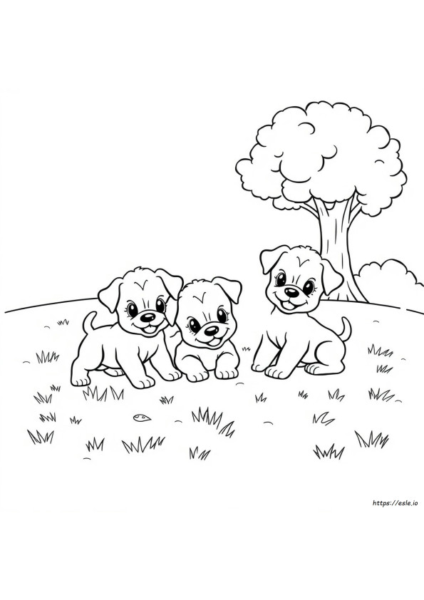 Anak Anjing Lucu Untuk Mewarnai