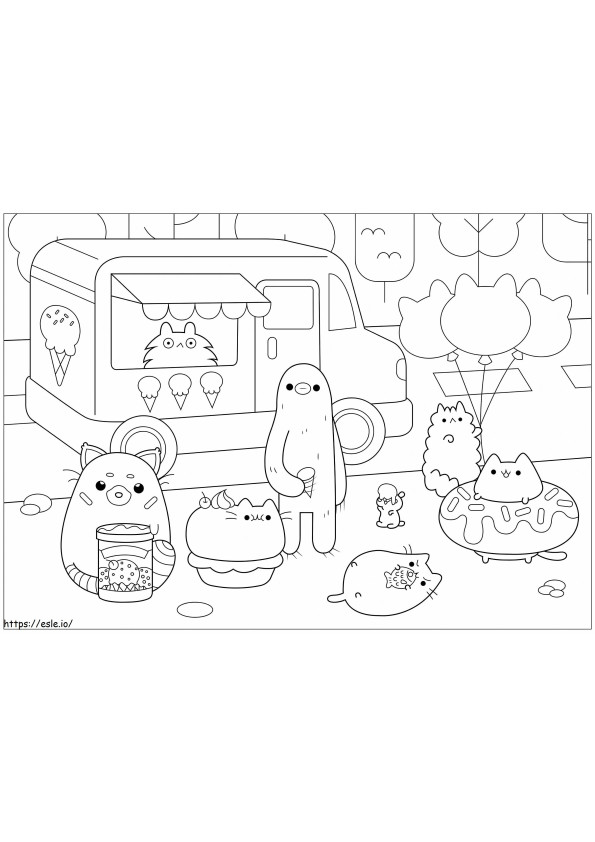 Pusheen And Friends coloring page