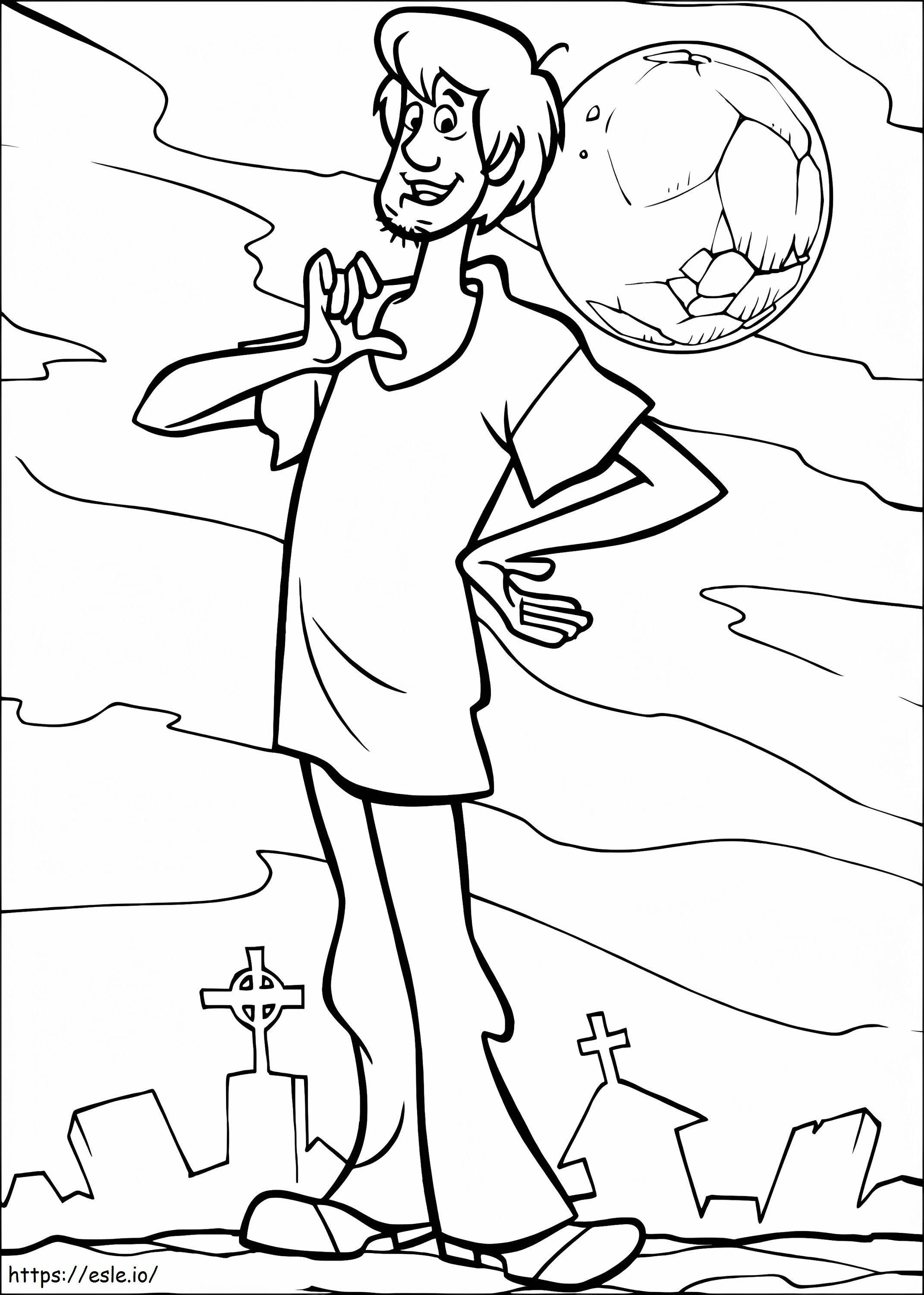 Shaggy At Cemetery coloring page