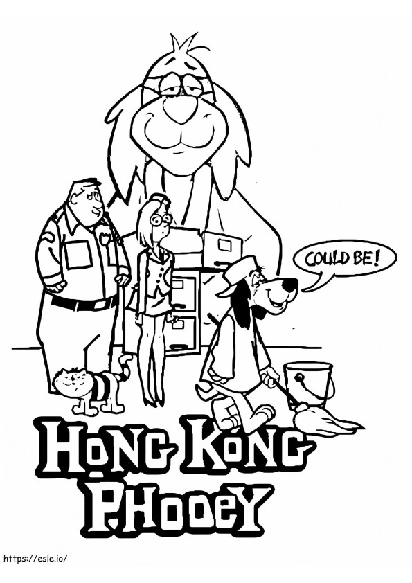 Hong Kong Phooey-personages kleurplaat