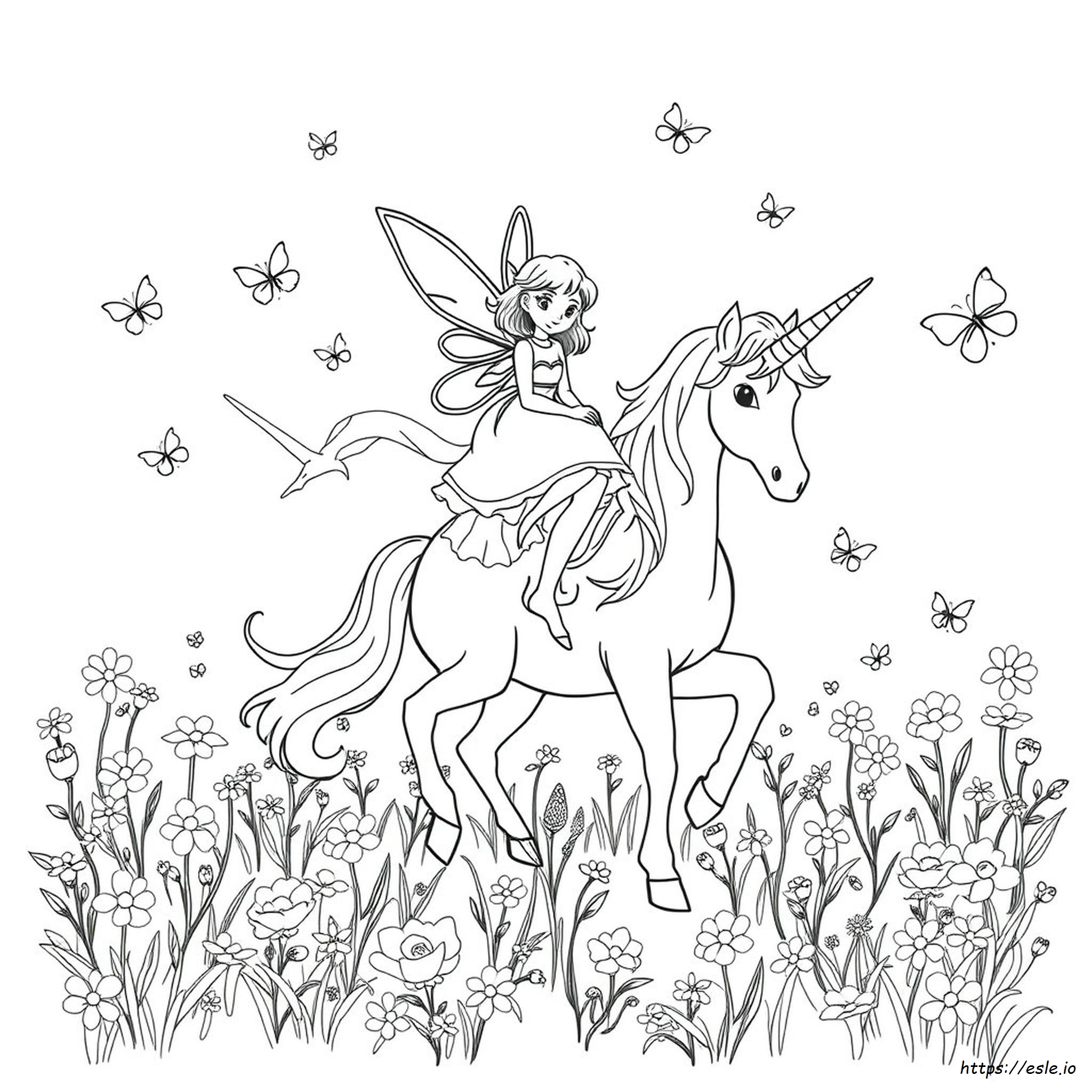 Fatina E Unicorno Da Colorare