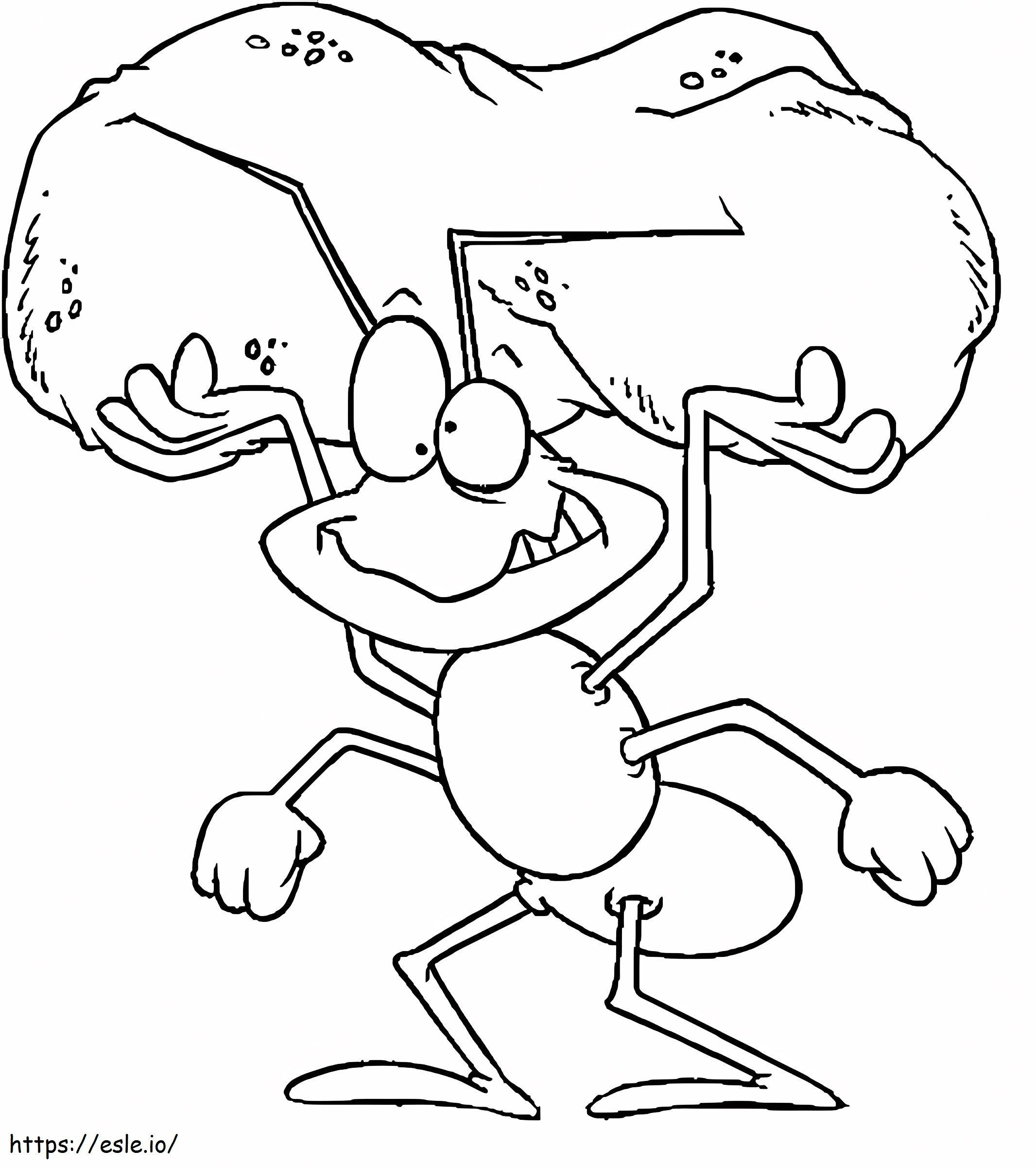 Ant Holding The Rock coloring page