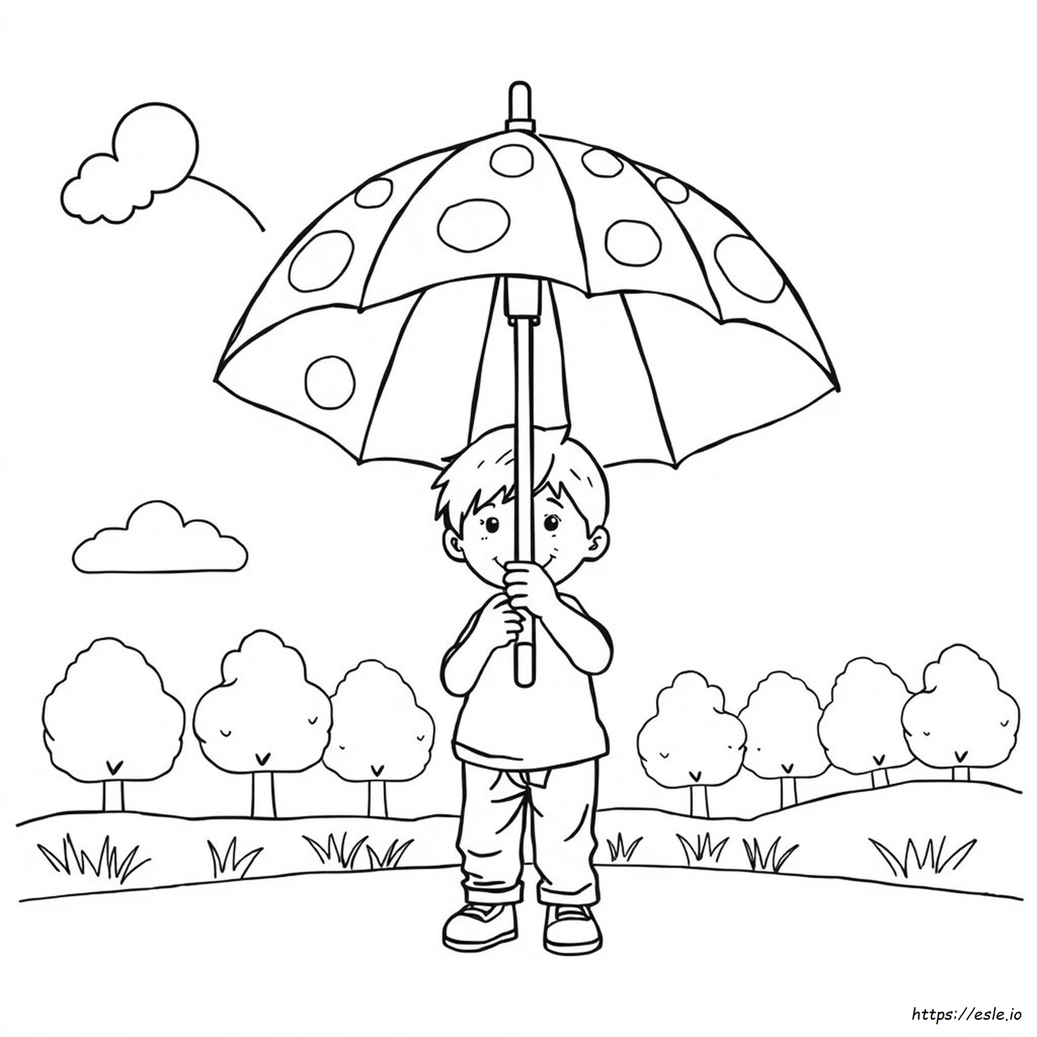 Preschool Umbrella Coloring Page