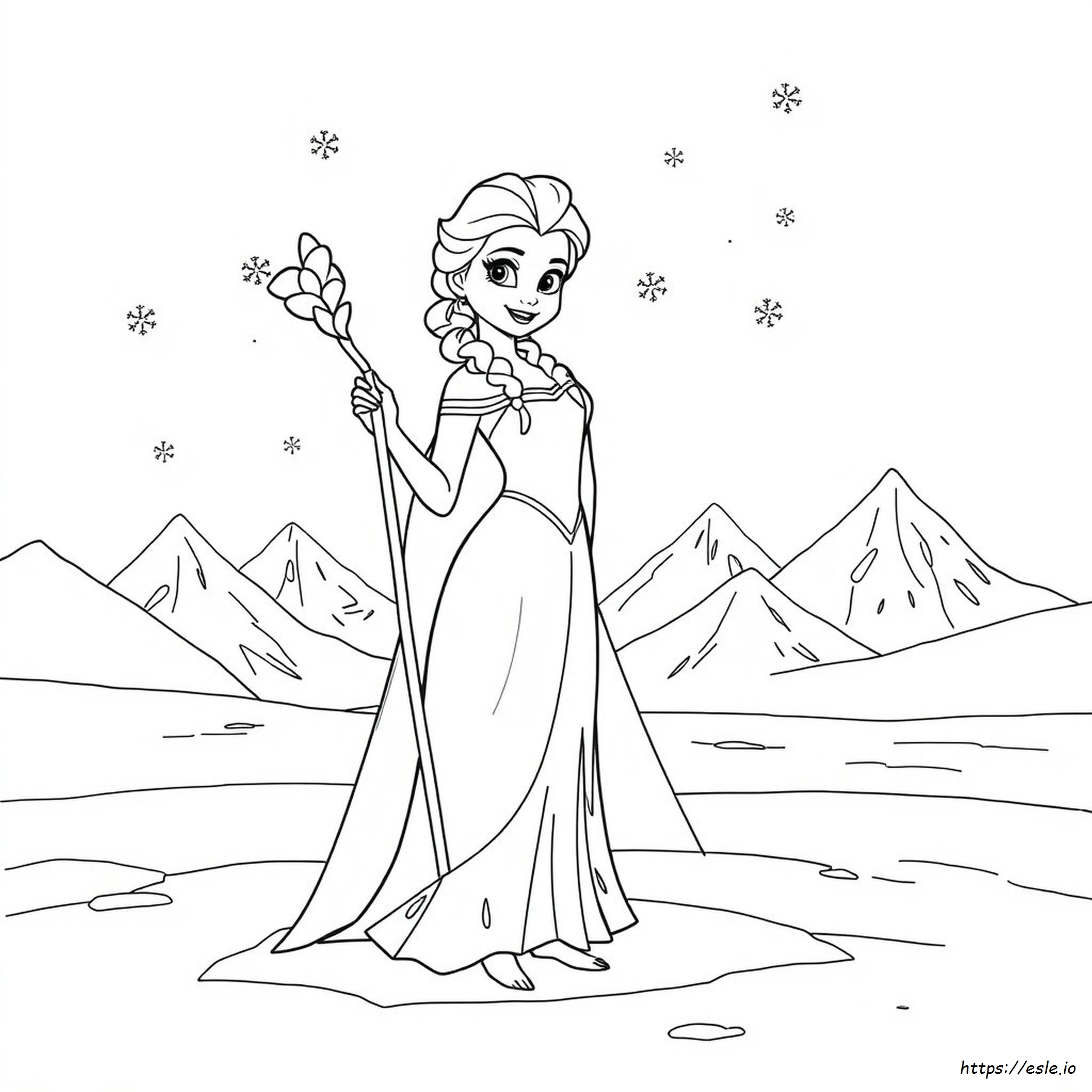 Elsa Frozen Colouring Picture