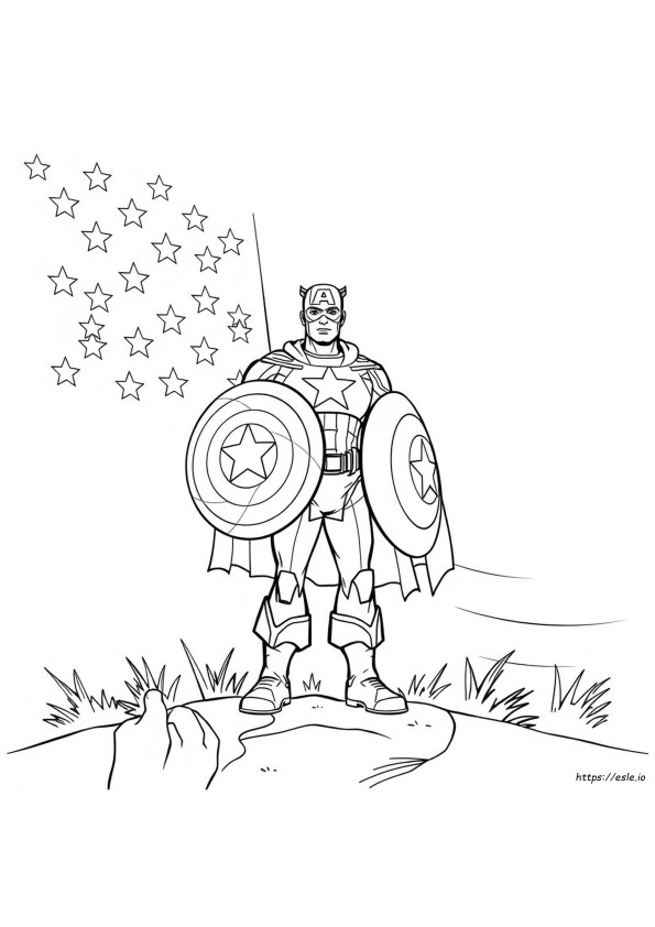 Captain America Colouring Pictures