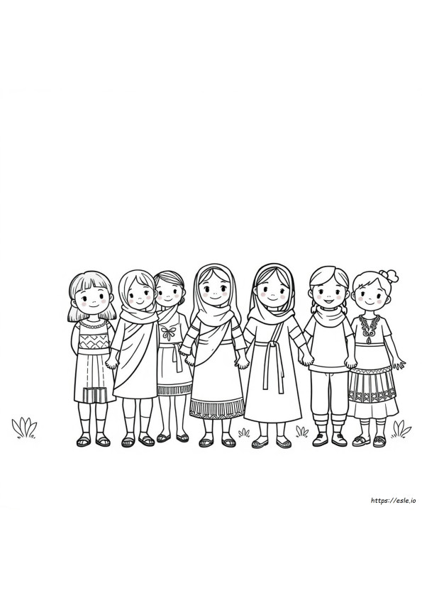 Cultural Diversity Coloring Pages