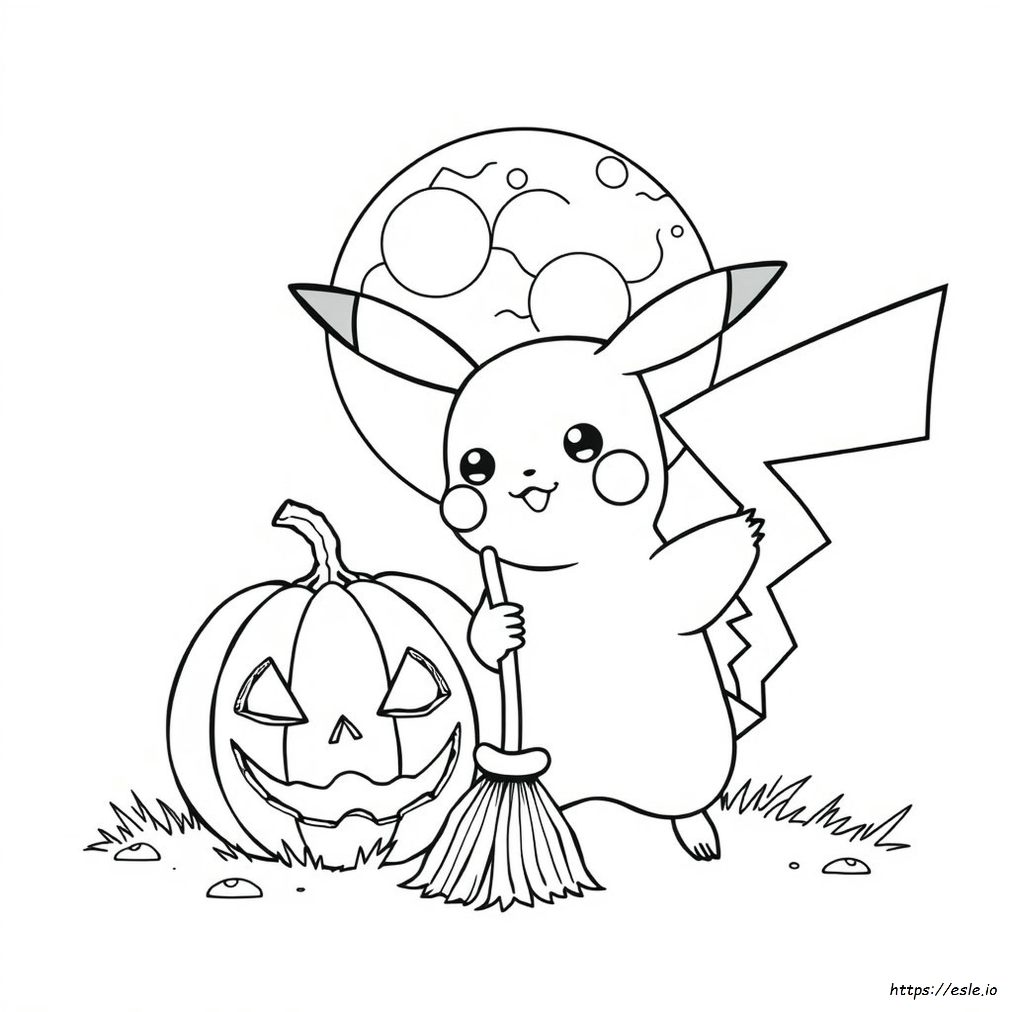 Halloween Pikachu Coloring