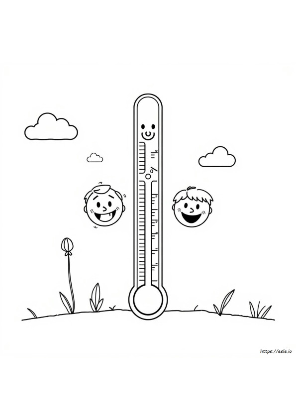 Feelings Thermometer Coloring Page