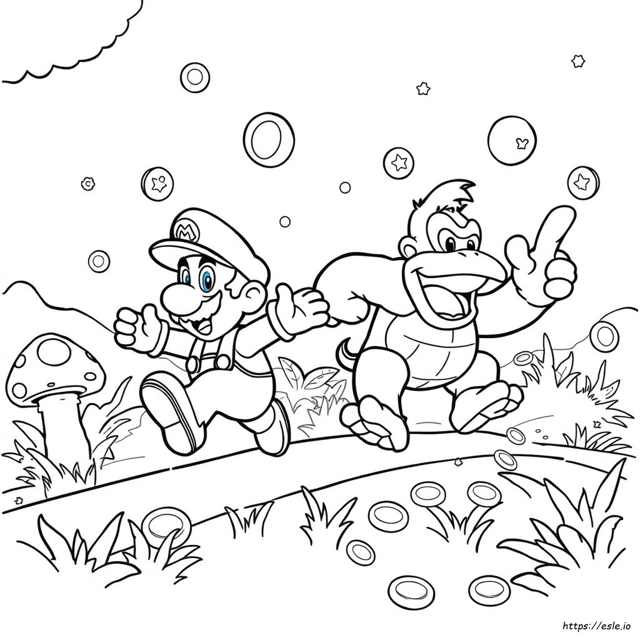 Mario And Donkey Kong Coloring Pages