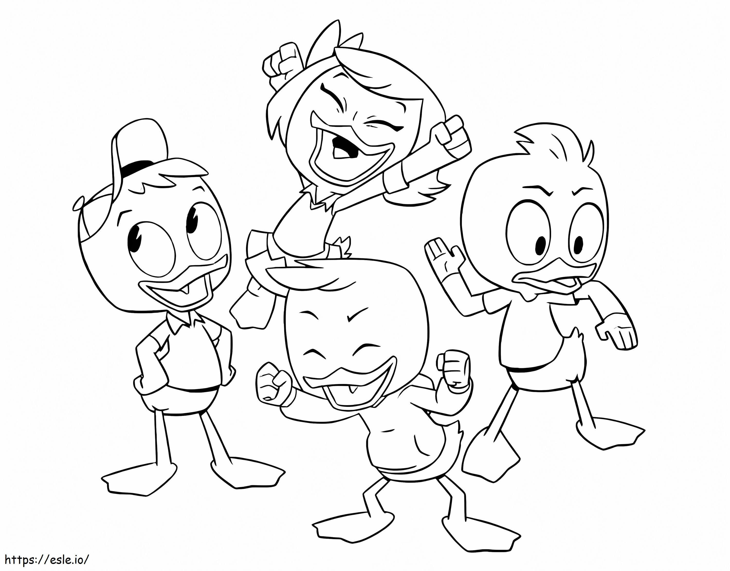 The Little Ducks Of Ducktales coloring page