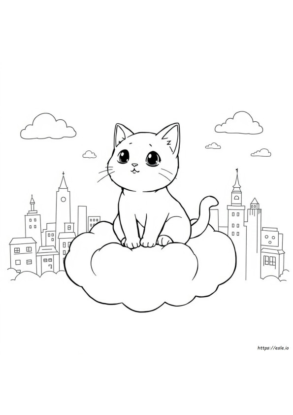 Kucing Anime Gambar Mewarnai