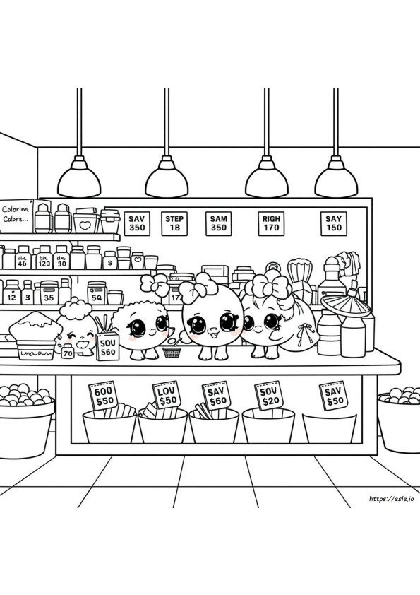 Gambar Mewarnai Shopkins