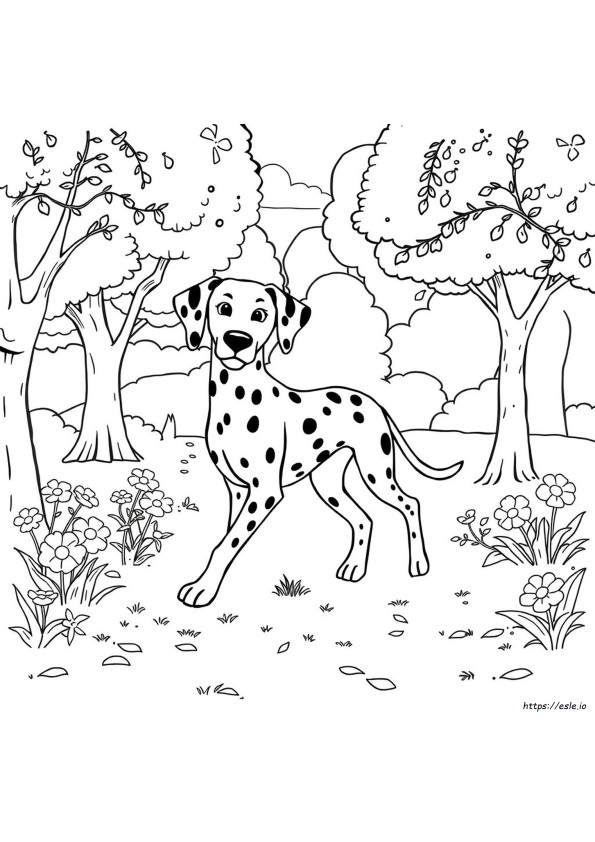 Gambar Mewarnai Anjing Dalmatian