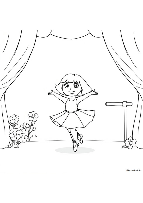 Dora Balerina Gambar Mewarnai