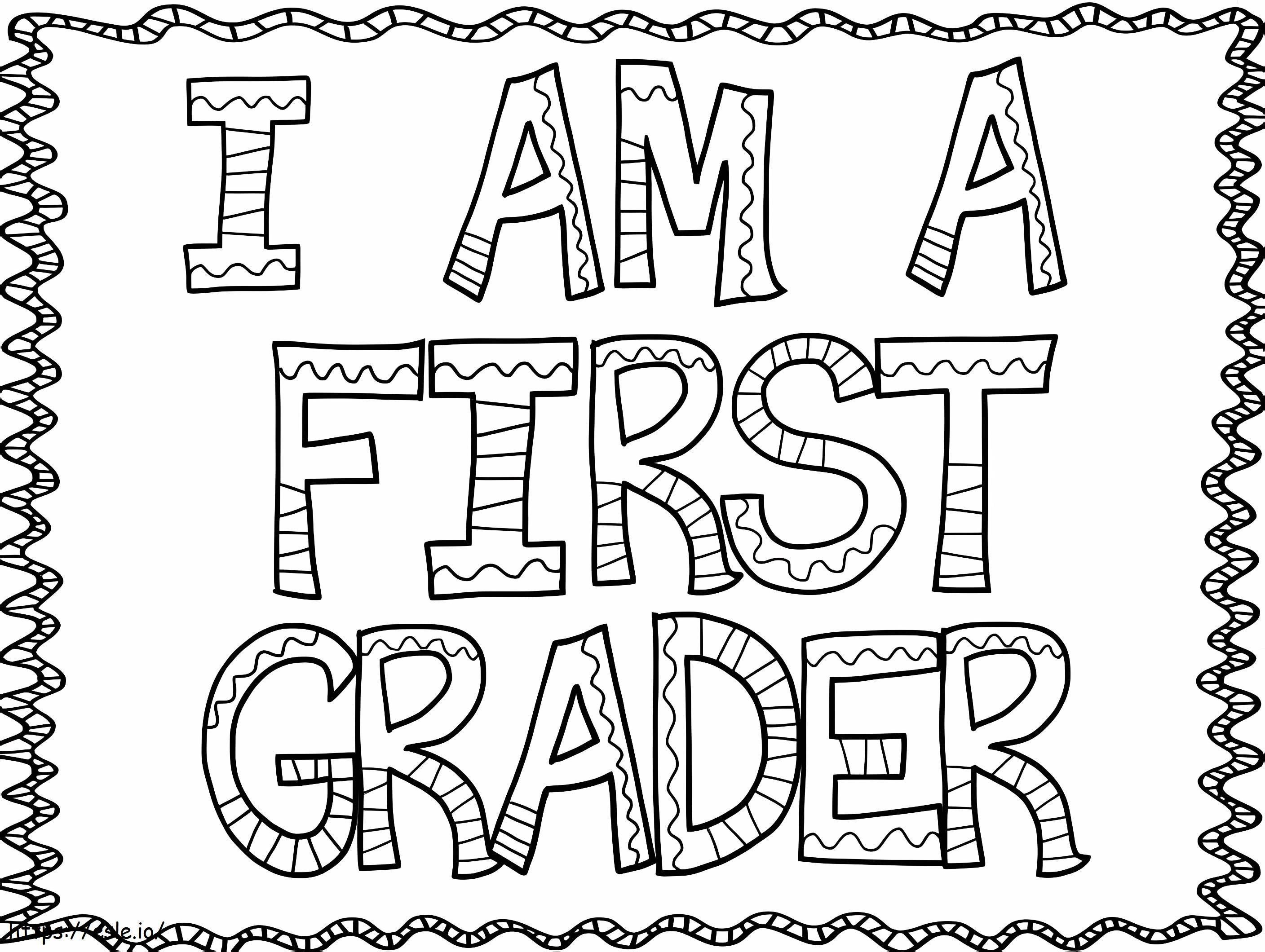 I Am A First Grade coloring page