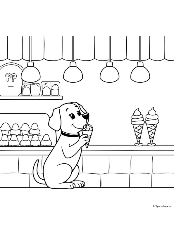 Anjing Es Krim Gambar Mewarnai