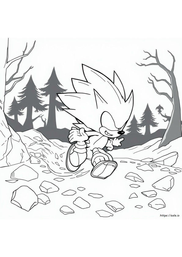 Dark Sonic Halaman Mewarnai Darkspine Sonic Super Sonic Untuk Diwarnai