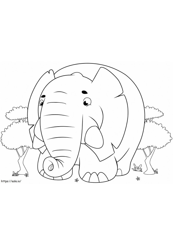 Iso Paksu Elefantti värityskuva