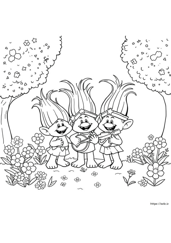 Trolls Band Together Gambar Mewarnai Dapat Dicetak Gratis