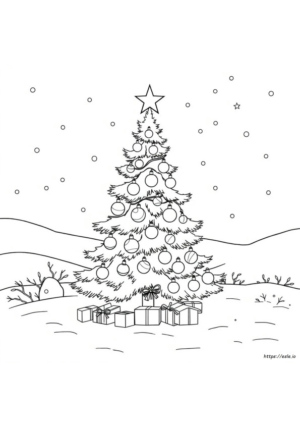 Gambar Mewarnai Ornamen Pohon Natal