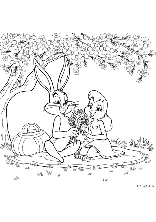 Romantis Bugs Bunny Dan Lola Gambar Mewarnai