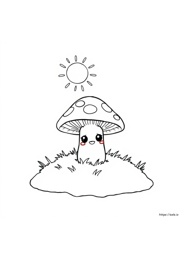 Kawaii Jamur Gambar Mewarnai