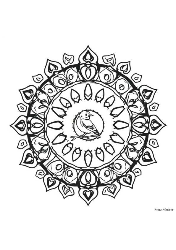Burung Mandala Mewarnai Gambar