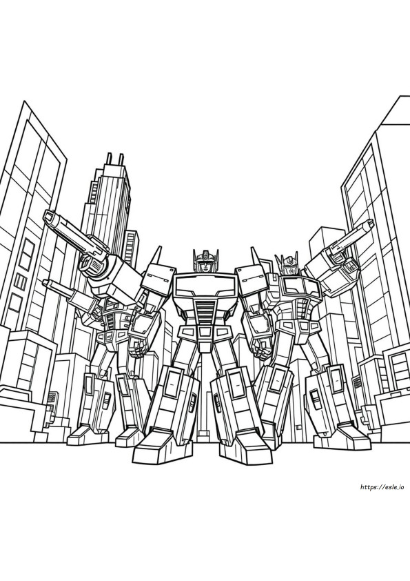 Transformers Gambar Mewarnai Dapat Dicetak Gratis