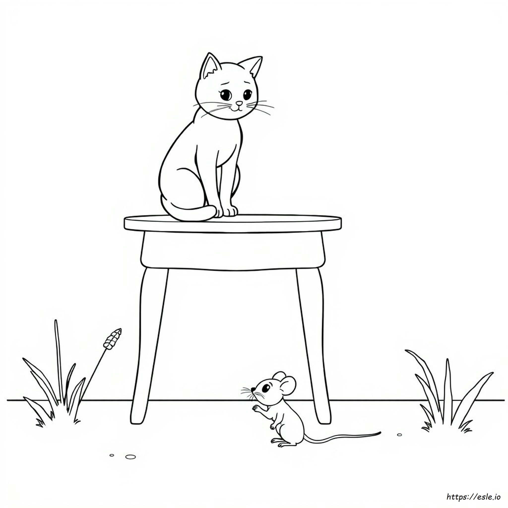 Gatto E Topo Da Colorare
