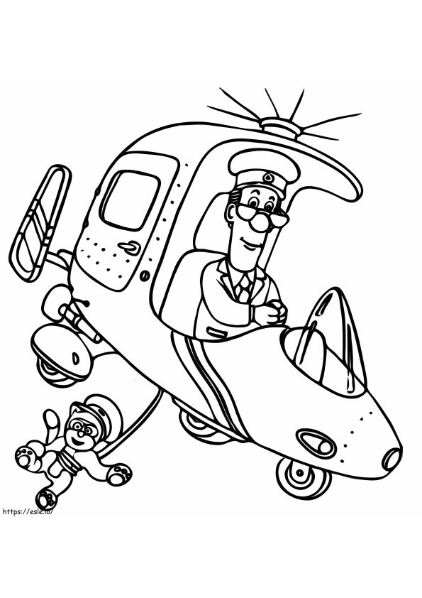 The Nice Postman Pat And His Cat coloring page