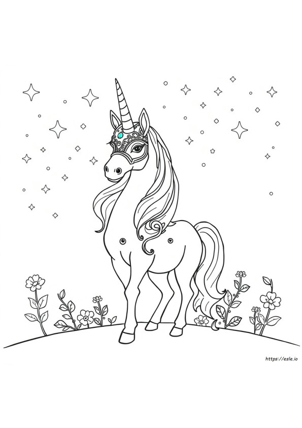 Coloring Unicorn Mask Printable