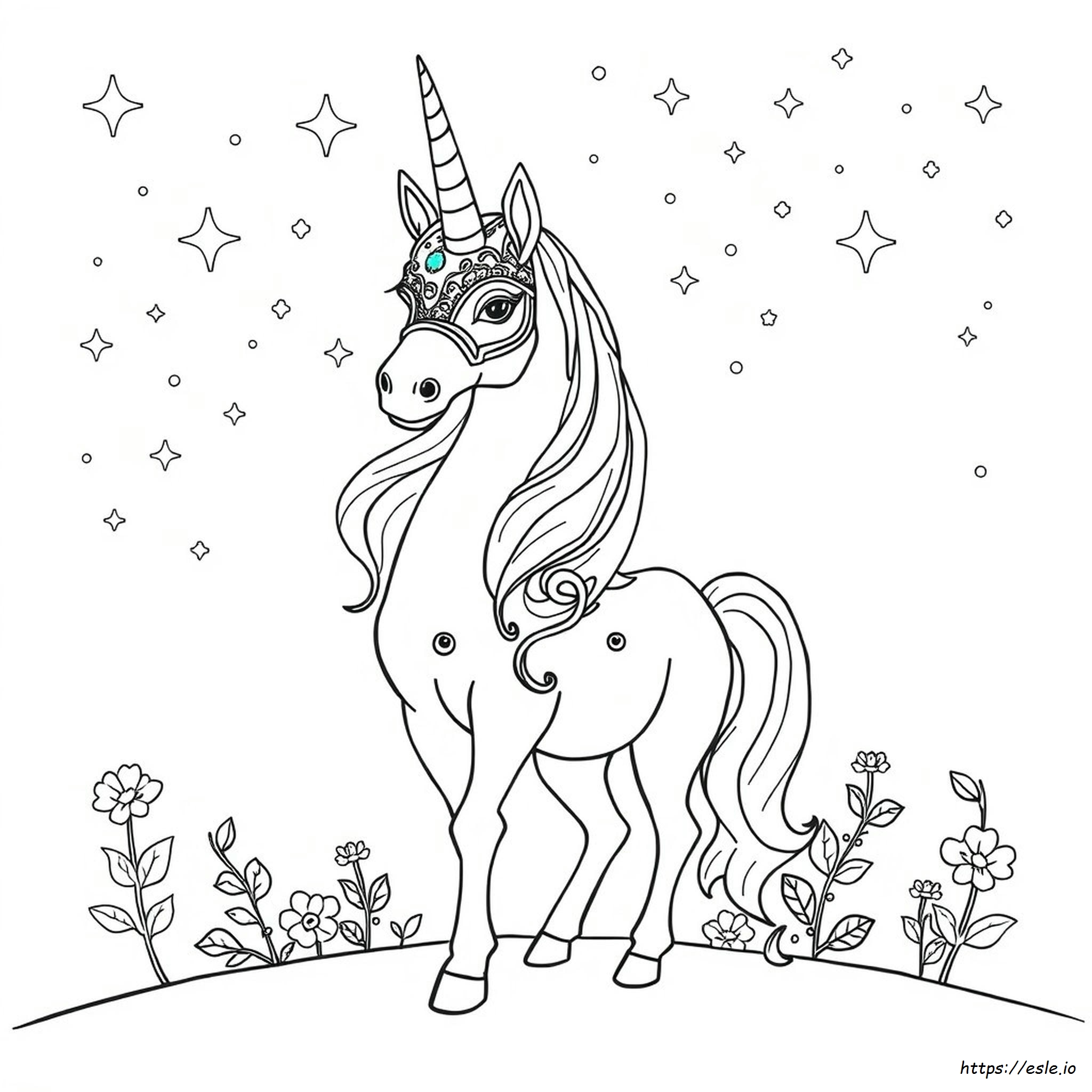 Maschera Unicorno Da Colorare E Stampare