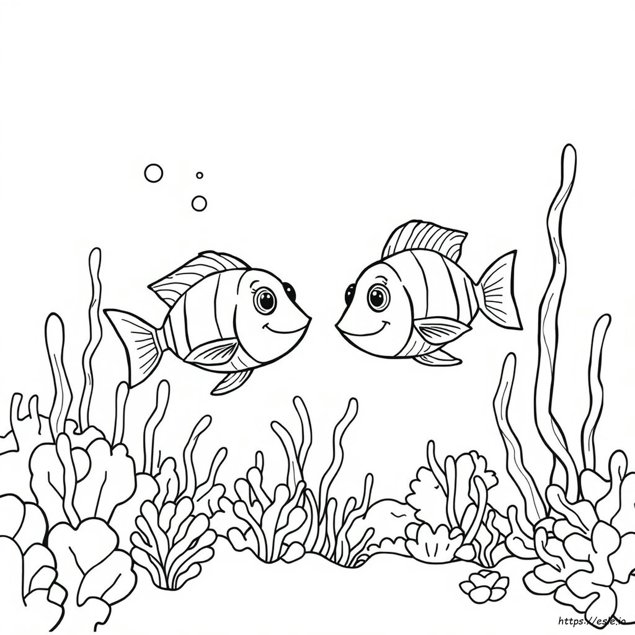 Un Pesce Due Pesci Da Colorare