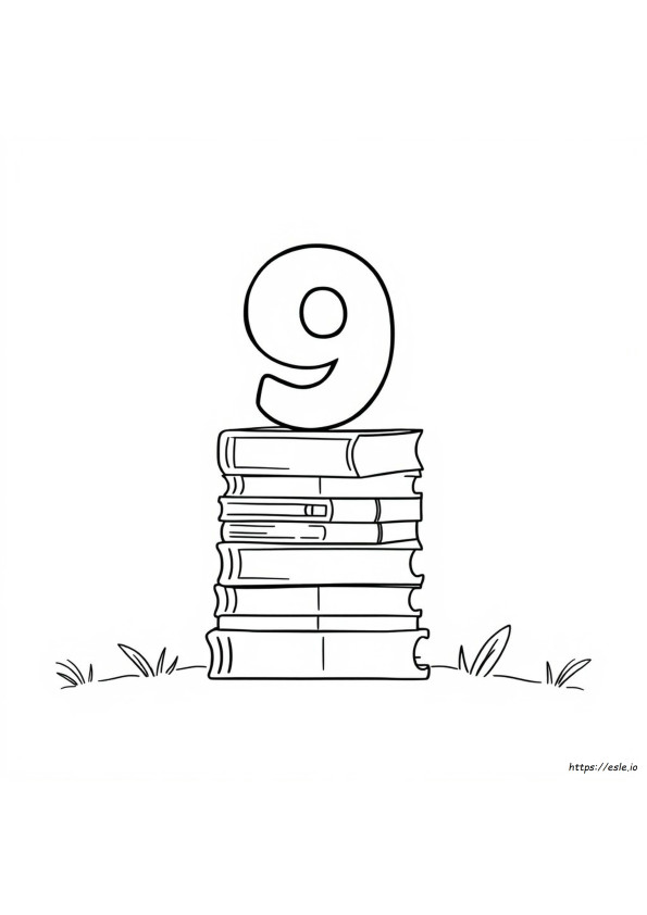 Numero 9 Per La Scuola Materna Da Colorare
