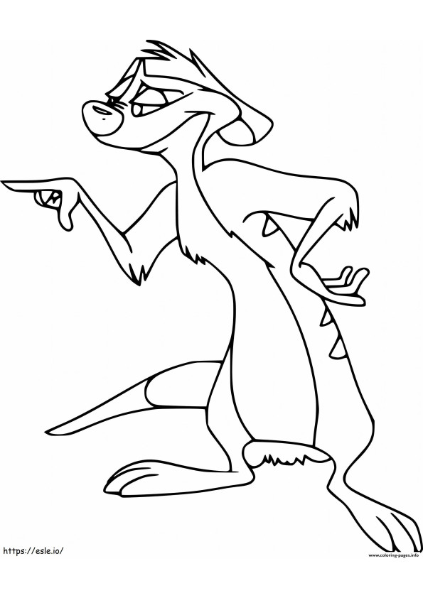Coloriage Gouvernail hyperactif suricate à imprimer dessin
