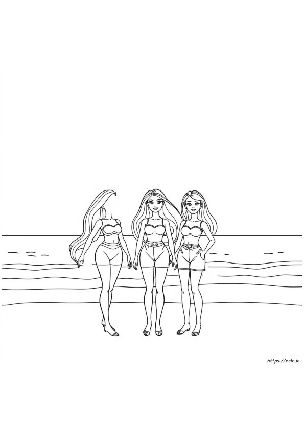 Barbie Dan Saudara Perempuannya Gambar Mewarnai