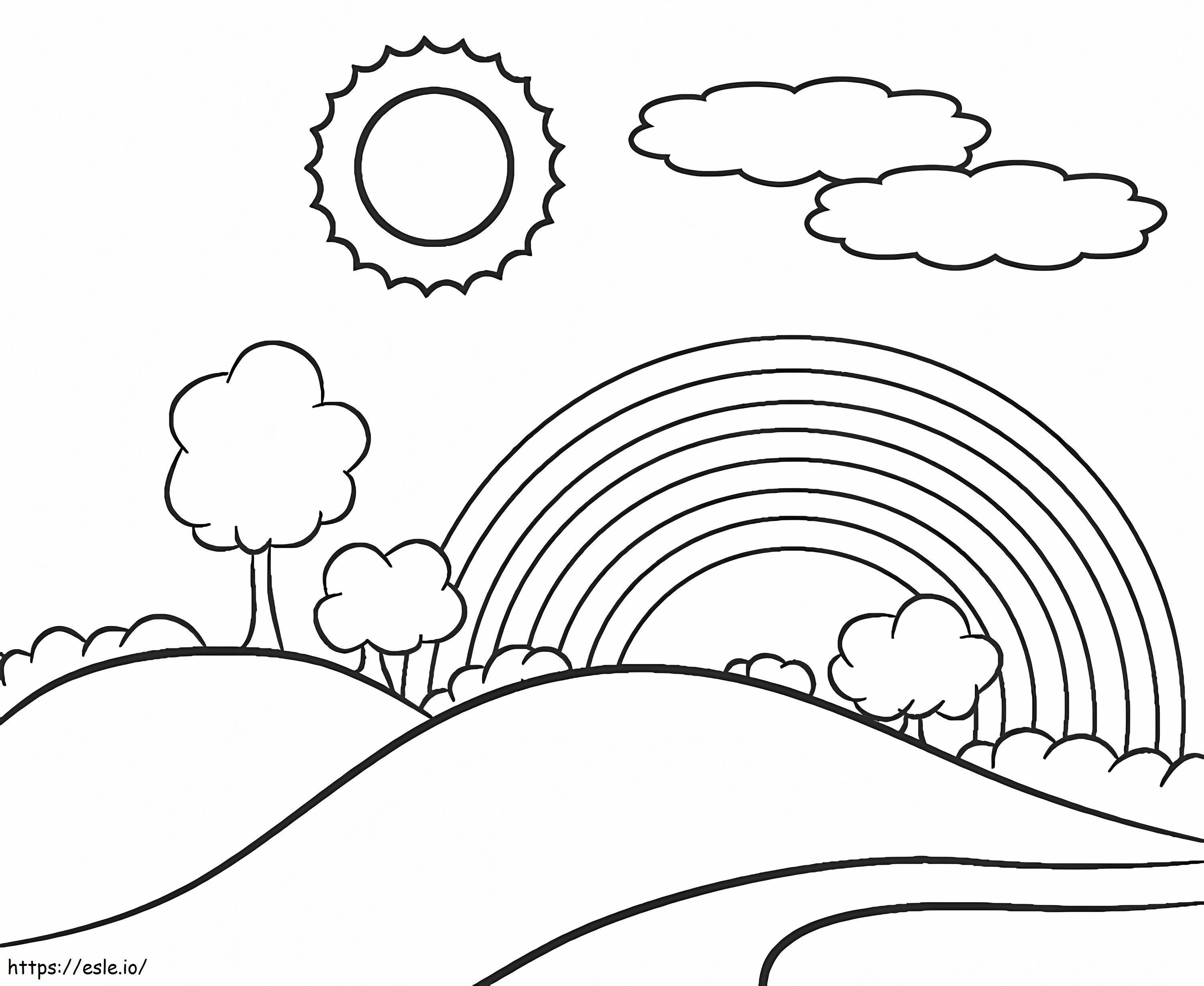 Rainbow Scenery 3 coloring page