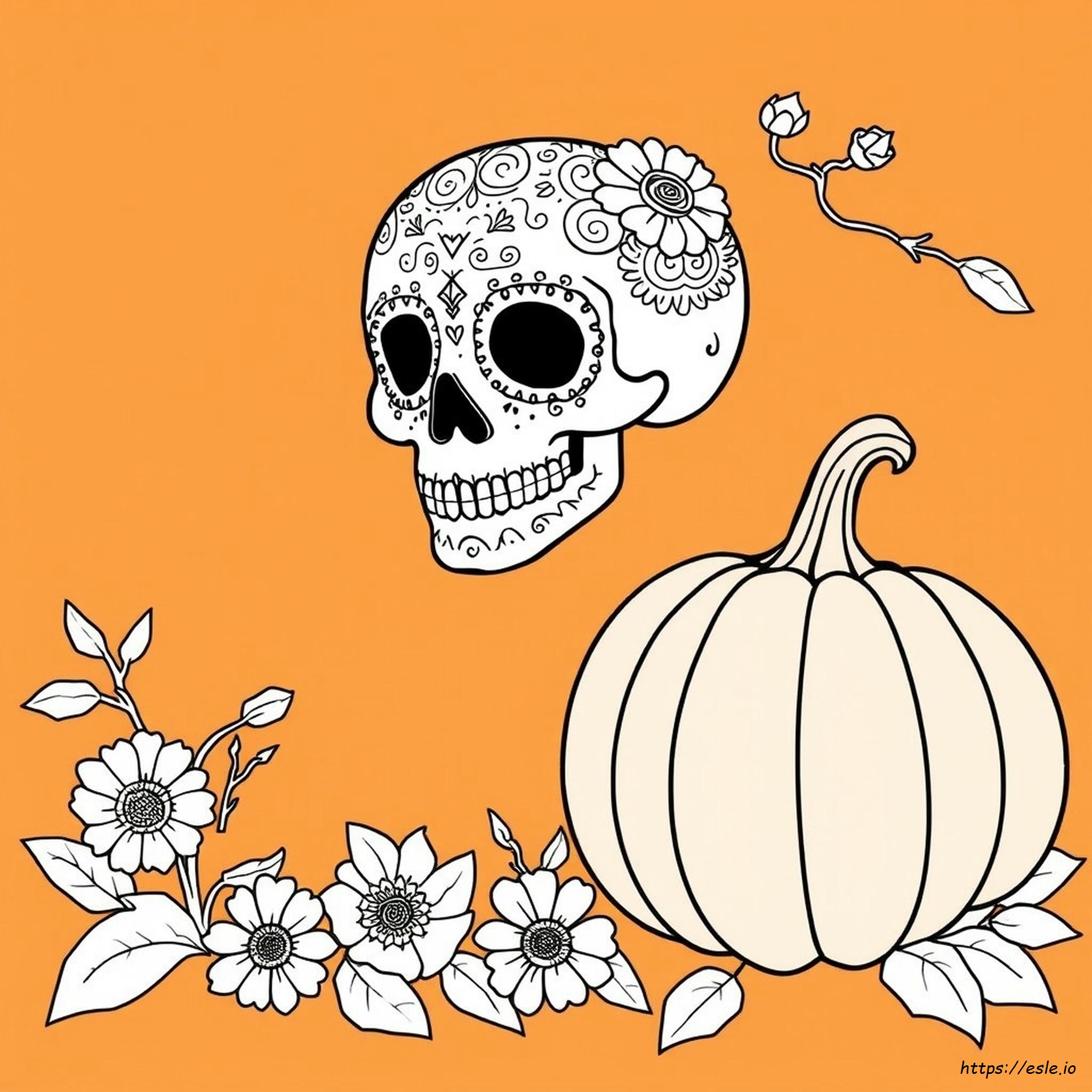 Immagini Da Colorare Teschio Di Zucchero Di Halloween