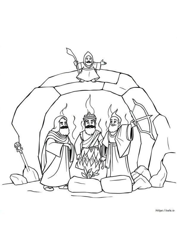 Gambar Mewarnai Sadrak Mesakh Abednego