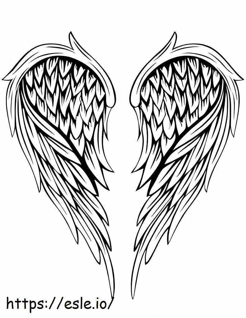 tatuagens de asas de anjo para colorir