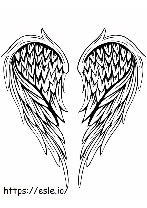 Tatuaże ze skrzydłami anioła kolorowanka